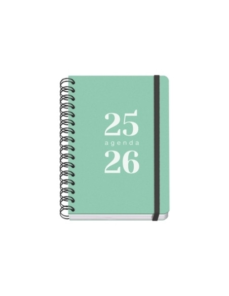 AGENDA ESCOLAR 2025-26 DOHE PREMIUM GRAMMAR WIRE-O tapa PP A5 150x210 SV con GOMA VERDE
