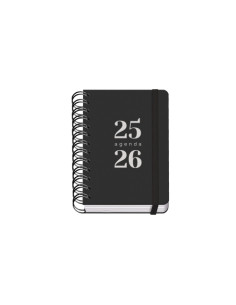 DOHE AGENDA ESCOLAR GRAMMAR A6 ESPIRAL DOBLE DP TAPA PP NEGRO 2025-2026