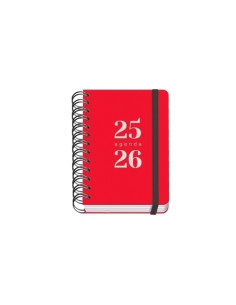 DOHE AGENDA ESCOLAR GRAMMAR A6 ESPIRAL DOBLE DP TAPA PP ROJO 2025-2026
