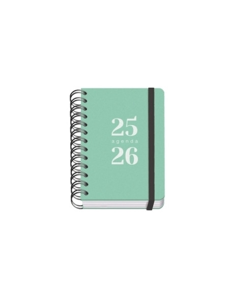 AGENDA ESCOLAR 2025-26 DOHE PREMIUM GRAMMAR WIRE-O tapa PP A6 120x170 DP con GOMA VERDE