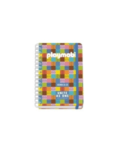 AGENDA ESCOLAR 2025-26 DOHE PREMIUM PLAYMOBIL UNITED WIRE-O tapa EXTRA A5 215x310 SV con GOMA