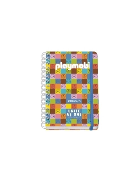 AGENDA ESCOLAR 2025-26 DOHE PREMIUM PLAYMOBIL UNITED WIRE-O tapa EXTRA A5 215x310 SV con GOMA