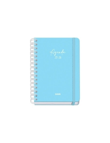 AGENDA ESCOLAR 2025-26 DOHE PREMIUM SERENITY WIRE-O tapa EXTRA A5 215x310 SV con GOMA AZUL