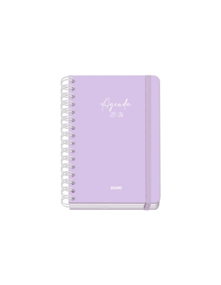AGENDA ESCOLAR 2025-26 DOHE PREMIUM SERENITY WIRE-O tapa EXTRA A5 215x310 SV con GOMA MORADO
