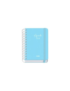 AGENDA ESCOLAR 2025-26 DOHE PREMIUM SERENITY WIRE-O tapa EXTRA A6 155x215 DP con GOMA AZUL