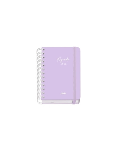 AGENDA ESCOLAR 2025-26 DOHE PREMIUM SERENITY WIRE-O tapa EXTRA A6 155x215 DP con GOMA MORADO