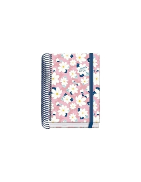 AGENDA ESCOLAR 2025-26 DOHE PRIME CAMOMILLE ESPIRAL tapa EXTRA A6 120x170 DP con GOMA