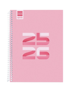 AGENDA ESCOLAR 2025-26 FINOCAM CATALAN COOL ESPIRAL tapa EXTRADURA SV APAIS 4 155x212 ROSA