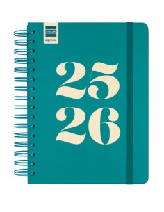 AGENDA ESCOLAR 2025-26 FINOCAM CATALAN COSMO WIRE-O tapa EXTRA DP 4 155x212 con GOMA AQUA
