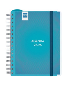 AGENDA ESCOLAR 2025-26 FINOCAM CATALAN DEL DOCENT MAGISTRAL PERSONALIZABLE WIRE-O tapa PP SV APAIS 4 155x212 con GOMA BLAU