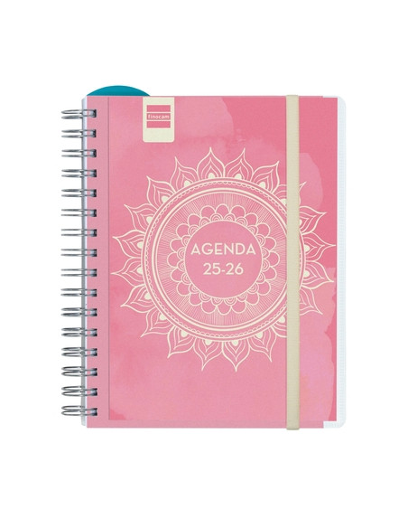 AGENDA ESCOLAR 2025-26 FINOCAM CATALAN DEL DOCENT MAGISTRAL PERSONALIZABLE WIRE-O tapa PP SV APAIS 4 155x212 con GOMA MANDALA