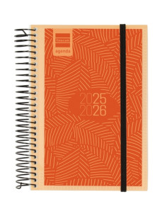 AGENDA ESCOLAR 2025-26 FINOCAM CATALAN ESPIR ESPIRAL tapa PP DP APAIS E8 120x171 con GOMA PERSONALIZABLE