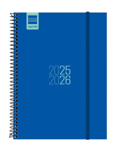 AGENDA ESCOLAR 2025-26 FINOCAM CATALAN ESPIR ESPIRAL tapa PP SV APAIS E10 155x212 con GOMA BLAU