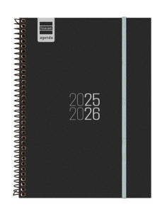 AGENDA ESCOLAR 2025-26 FINOCAM CATALAN ESPIR ESPIRAL tapa PP SV APAIS E10 155x212 con GOMA NEGRE