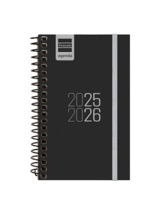 AGENDA ESCOLAR 2025-26 FINOCAM CATALAN ESPIR ESPIRAL tapa PP SV APAIS E3 79x127 con GOMA NEGRE