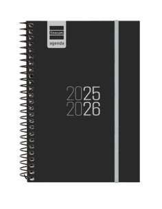 AGENDA ESCOLAR 2025-26 FINOCAM CATALAN ESPIR ESPIRAL tapa PP SV APAIS E8 120x171 con GOMA NEGRE