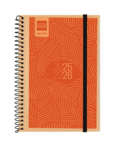 AGENDA ESCOLAR 2025-26 FINOCAM CATALAN ESPIR ESPIRAL tapa PP SV APAIS E8 120x171 con GOMA PERSONALIZABLE