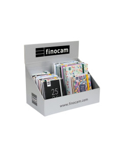 AGENDA ESCOLAR 2025-26 FINOCAM CATALAN SECUNDARIA ESPIRAL tapa PP  con GOMA ASSORTIMENT EXPOSITOR de 20