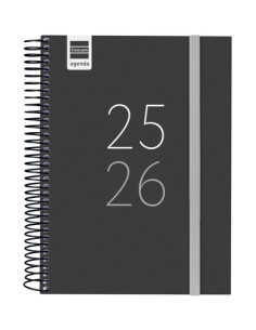 AGENDA ESCOLAR 2025-26 FINOCAM CATALAN SECUNDARIA ESPIRAL tapa PP DP 4 155x212 con GOMA NEGRE