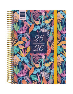 AGENDA ESCOLAR 2025-26 FINOCAM CATALAN SECUNDARIA ESPIRAL tapa PP DP 4 155x212 con GOMA TROPICAL