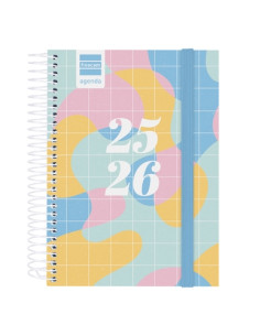 AGENDA ESCOLAR 2025-26 FINOCAM CATALAN SECUNDARIA ESPIRAL tapa PP DP 8 120x164 con GOMA ART