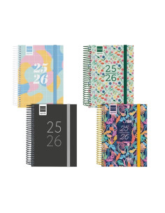 AGENDA ESCOLAR 2025-26 FINOCAM CATALAN SECUNDARIA ESPIRAL tapa PP DP 8 120x164 con GOMA ASSORTIMENT PACK de 8