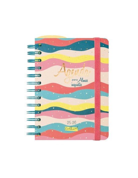 AGENDA ESCOLAR 2025-26 FINOCAM TRENDY TALKUAL WIRE-O tapa EXTRA DP 8 120x169 con GOMA ALMAS