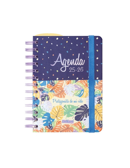 AGENDA ESCOLAR 2025-26 FINOCAM TRENDY TALKUAL WIRE-O tapa EXTRA DP 8 120x169 con GOMA VIDA