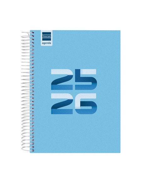 AGENDA ESCOLAR 2025-26 FINOCAM COOL ESPIRAL tapa EXTRADURA DP 4 155x212 AZUL