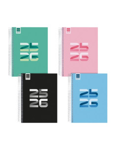 AGENDA ESCOLAR 2025-26 FINOCAM COOL ESPIRAL tapa EXTRADURA DP 4 155x212 PACK de 8