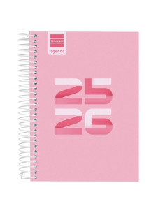 FINOCAM AGENDA COOL PARA ESTUDIANTES ESPIRAL 8 1DP ROSA 2025-2026