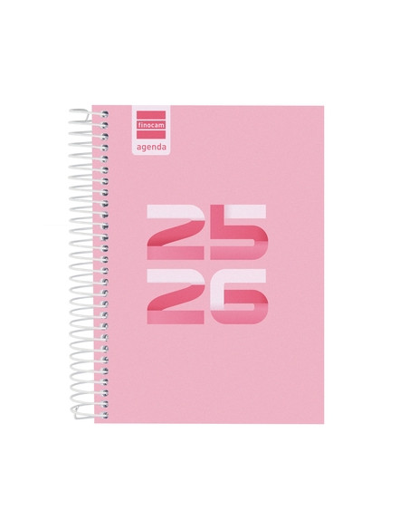 AGENDA ESCOLAR 2025-26 FINOCAM COOL ESPIRAL tapa EXTRADURA DP 8 120x164 ROSA