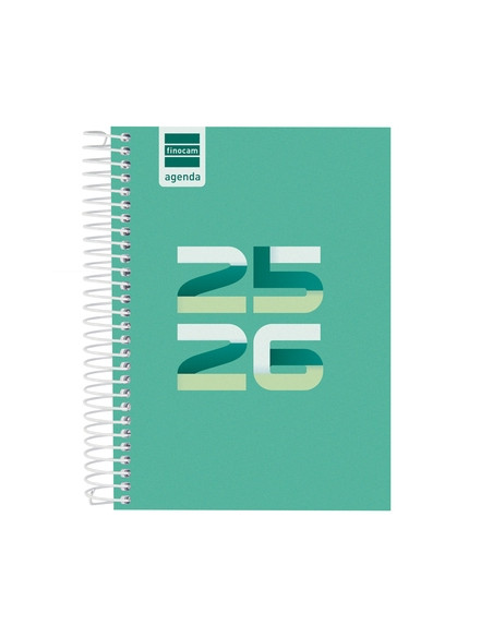 AGENDA ESCOLAR 2025-26 FINOCAM COOL ESPIRAL tapa EXTRADURA DP 8 120x164 VERDE