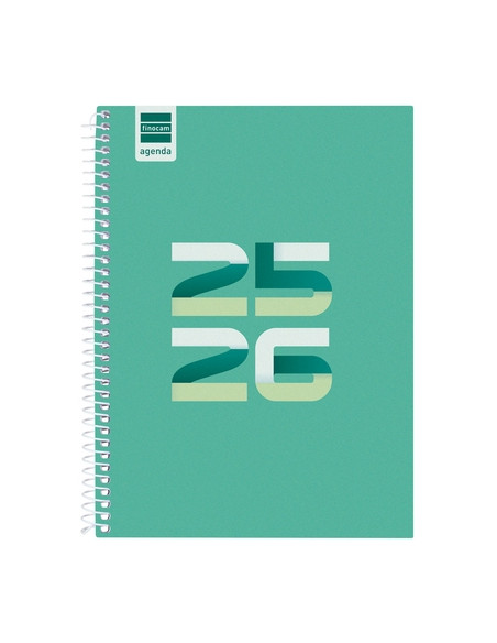 AGENDA ESCOLAR 2025-26 FINOCAM COOL ESPIRAL tapa EXTRADURA SV APAIS 4 155x212 VERDE