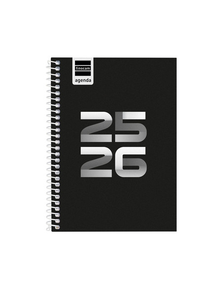 AGENDA ESCOLAR 2025-26 FINOCAM COOL ESPIRAL tapa EXTRADURA SV APAIS 8 120x164 NEGRO