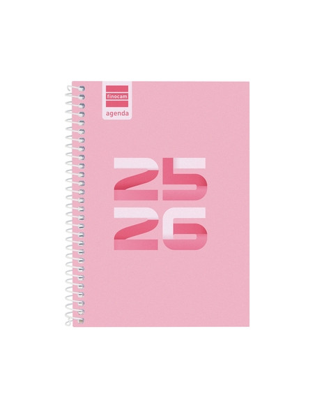 AGENDA ESCOLAR 2025-26 FINOCAM COOL ESPIRAL tapa EXTRADURA SV APAIS 8 120x164 ROSA