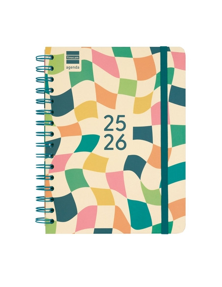 AGENDA ESCOLAR 2025-26 FINOCAM COSMO WIRE-O tapa EXTRA SV APAIS 4 155x212 con GOMA KAI
