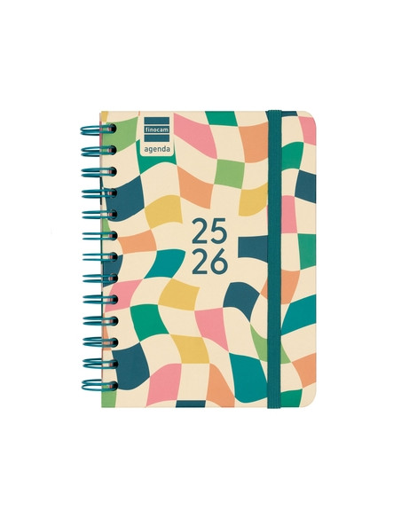 AGENDA ESCOLAR 2025-26 FINOCAM COSMO WIRE-O tapa EXTRA SV APAIS 8 120x169 con GOMA KAI