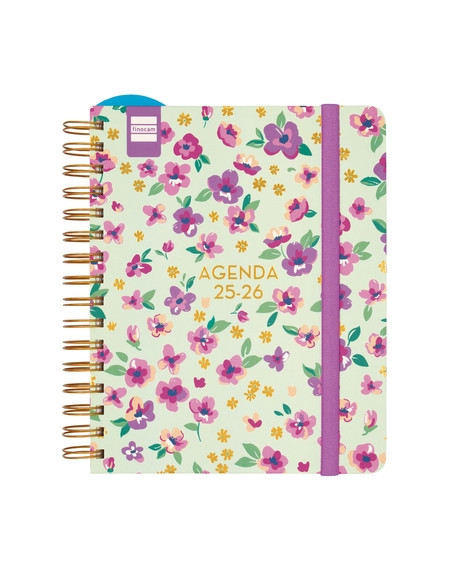 AGENDA ESCOLAR 2025-26 FINOCAM DEL DOCENTE MAGISTRAL DESIGN WIRE-O tapa EXTRADURA SV APAIS 4 155x212 con GOMA LILAC