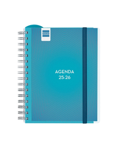 AGENDA ESCOLAR 2025-26 FINOCAM DEL DOCENTE MAGISTRAL PERSONALIZABLE WIRE-O tapa PP SV APAIS 4 155x212 con GOMA AZUL
