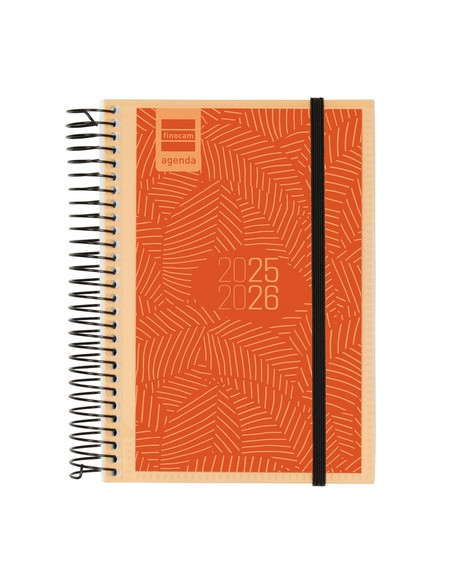 AGENDA ESCOLAR 2025-26 FINOCAM ESPIR ESPIRAL tapa PP DP APAIS E8 120x171 con GOMA PERSONALIZABLE