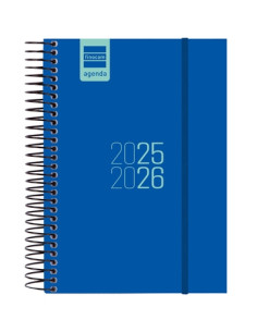 AGENDA ESCOLAR 2025-26 FINOCAM ESPIR ESPIRAL tapa PP DP E8 120x171 con GOMA AZUL
