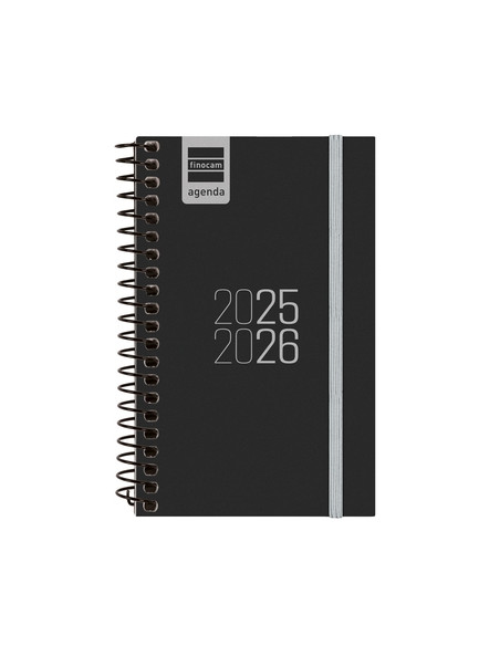 AGENDA ESCOLAR 2025-26 FINOCAM ESPIR ESPIRAL tapa PP SV APAIS E3 79x127 con GOMA NEGRO