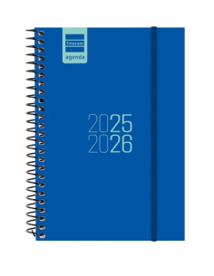 AGENDA ESCOLAR 2025-26 FINOCAM ESPIR ESPIRAL tapa PP SV APAIS E8 120x171 con GOMA AZUL