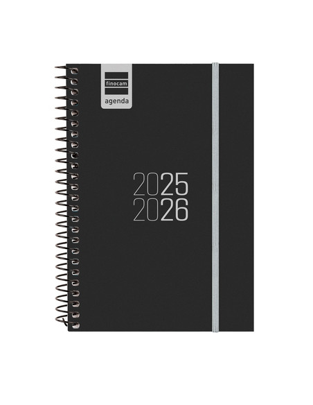 AGENDA ESCOLAR 2025-26 FINOCAM ESPIR ESPIRAL tapa PP SV APAIS E8 120x171 con GOMA NEGRO