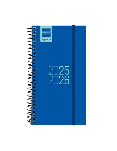 AGENDA ESCOLAR 2025-26 FINOCAM ESPIR ESPIRAL tapa PP SV APAIS E9 94x171 con GOMA AZUL