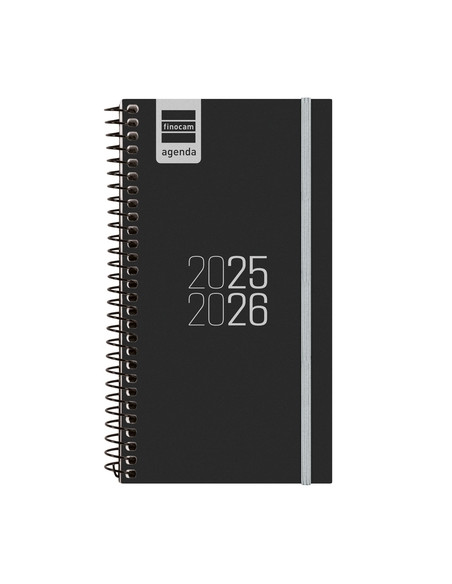 AGENDA ESCOLAR 2025-26 FINOCAM ESPIR ESPIRAL tapa PP SV APAIS E9 94x171 con GOMA NEGRO