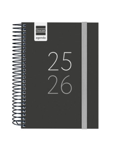 AGENDA ESCOLAR 2025-26 FINOCAM EUSKERA SECUNDARIA ESPIRAL tapa PP DP 8 120x164 con GOMA NEGRO