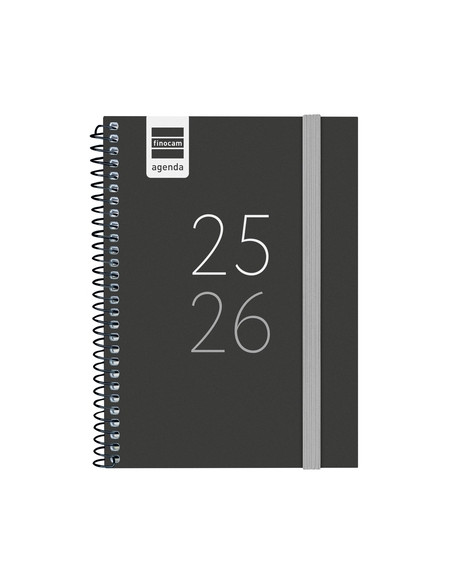 AGENDA ESCOLAR 2025-26 FINOCAM EUSKERA SECUNDARIA ESPIRAL tapa PP SV APAIS 8 120x164 con GOMA NEGRO