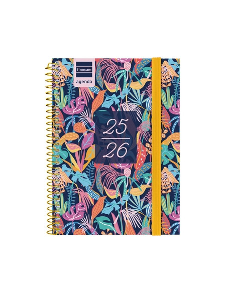 AGENDA ESCOLAR 2025-26 FINOCAM EUSKERA SECUNDARIA ESPIRAL tapa PP SV APAIS 8 120x164 con GOMA TROPICAL
